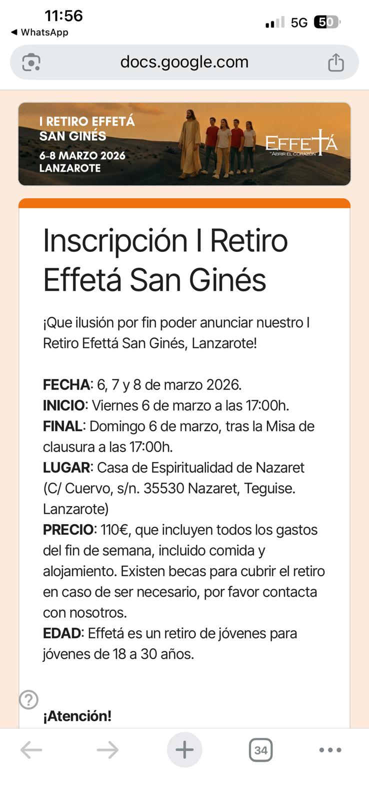 I Retiro Effetá San Ginés